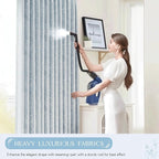 Beauoop Blue Floral Jacquard Blackout Curtains 72 Inches Long 2 Panels - Image 5