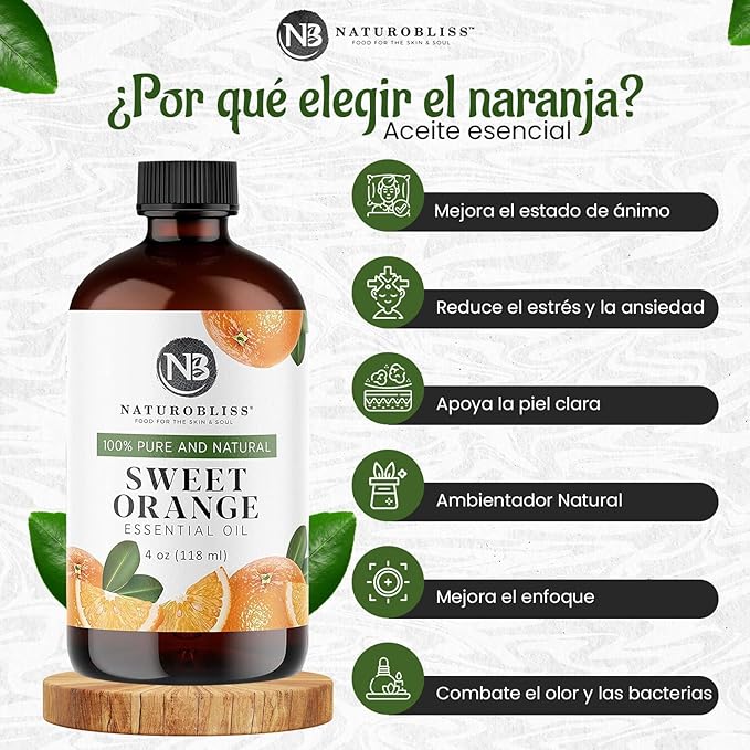 NaturoBliss 100% Pure & Natural Sweet Orange Essential Oil Therapeutic Grade - Image 3