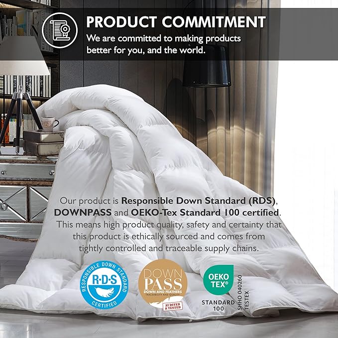 Luxurious Full Size Goose Down Fiber Waterfowl Feather Fiber Comforter Duvet - Image 3