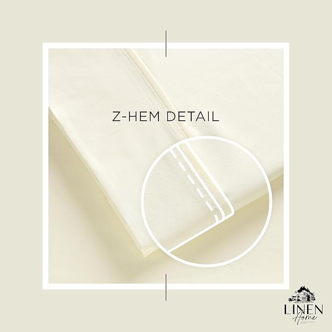 Linen Home 100% Cotton Percale Weave Fitted Sheet, Full Size, 1 Deep Pocket - Image 3