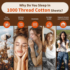 LBRO2M 1000 Thread Count 100% Egyptian Cotton Sheets Set 6 Piece Sets Full Size - Image 4