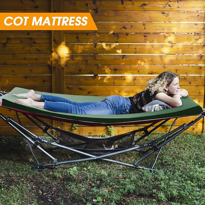 CYMULA Camping Cot Mattress 2in Memory Foam Sleeping Pad, Soft Warm Non-Slip - Image 4