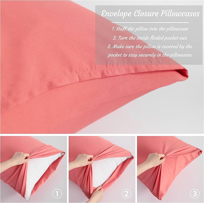 NTBAY Queen Pillow Cases Set of 2, 2 Pack Brushed Microfiber 20x30 Pillow Cases - Image 4