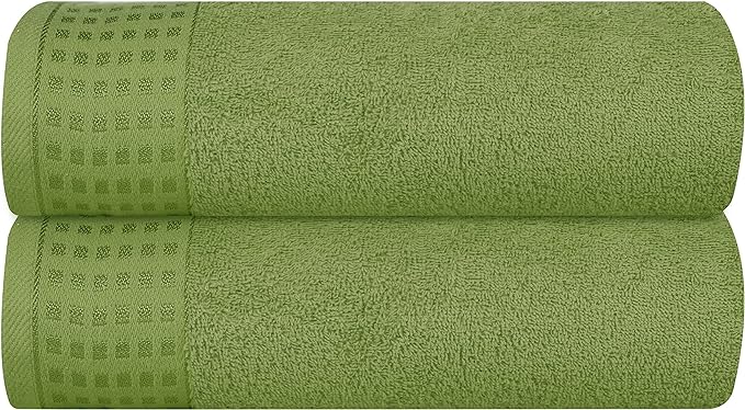 GLAMBURG 100% Cotton 2 Pack Oversized Bath Towel Set 28x55 Inches, Ultra Soft by GLAMBURG