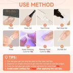 UNA GELLA Solid Nail Glue Gel 15ml Lamp Curing Needed Solid Soak Off U V/LED - Image 7