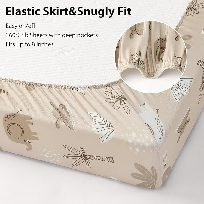 Baby Crib Sheets for Boys and Girls, 3 Pack Toddler Bed Sheets for 52”x28” - Image 5