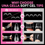 UNA GELLA Almond Nail Tips 216pcs Medium Almond Press on Nails Pre-shape Gel - Image 6