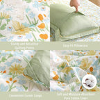 LEMIROE Floral Cotton Comforter Queen Size 3Pcs - Image 5