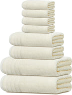 Tens Towels Pack of 8 Towels Set, 2 Extra Large Bath, 2 Hand, 4 Washcloths by TensTowels