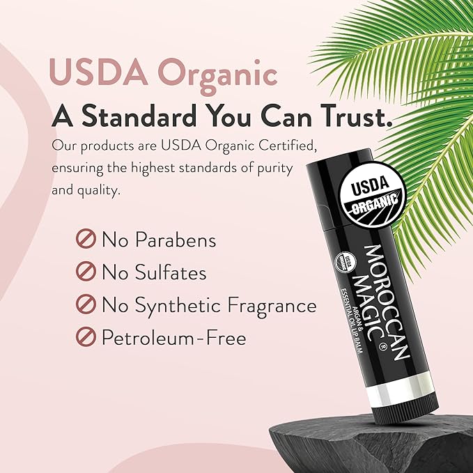 Moroccan Magic Organic Rose Lip Balm 3 Pack | Ultra-Hydrating Argan & Essential - Image 4