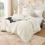 Andency Comforter Oversized King Ivory 120x98, 3 Pieces Boho Winter Lightweight - Image 6