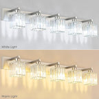 Aipsun Brushed Nickel Bathroom Lighting Fixtures 5 Light Vanity Light Crystal - Image 5