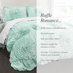Lush Decor Serena Comforter Set, 3 Piece Set, Full/ Queen, Aqua - Image 6