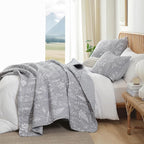 JANZAA Quilts Queen Size Bed Spread Botanical 3 Pieces Quilts Queen Size Sets - Image 6