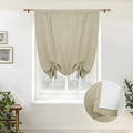DriftAway Double Layer Linen Blackout Tie Up Curtains Thermal Insulated Fully by DriftAway