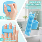 Silicone Bath Glove & Face Scrubber Set 2PCS, 360° Anti-Slip & Hand-fit Body - Image 3
