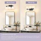 Honesorn Bathroom Light Fixtures Black, 3-Light Bathroom Vanity Light Over - Image 4