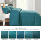 Exclusivo Mezcla Oversized King Quilt Set- Teal Cal King Quilts Bedding Set - Image 3