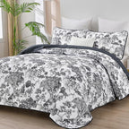 WONGS BEDDING Botanical Quilt Set King Size by WONGSBEDDING