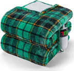 Green Heated Blanket Electric Twin Size 62X84, Christmas Heating Blanket - Image 8