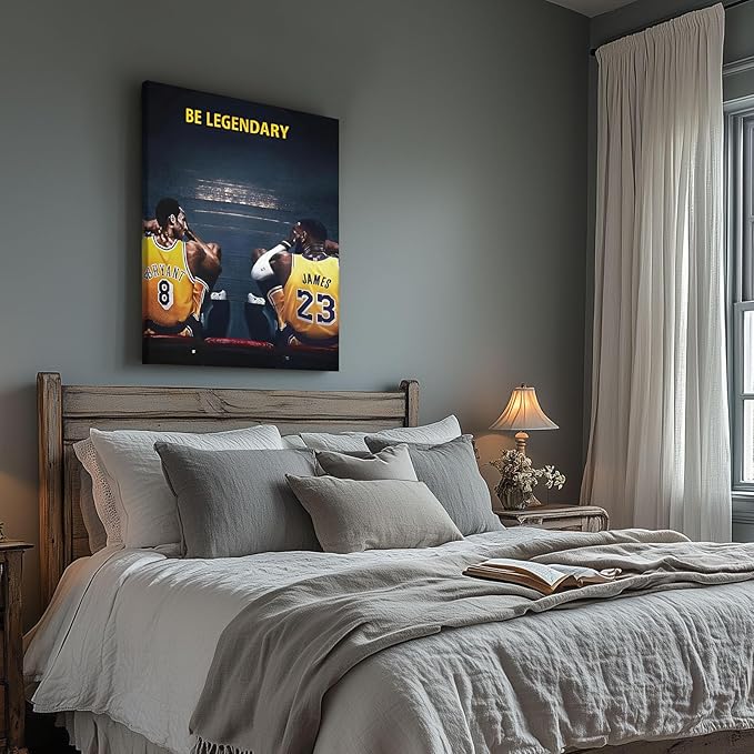 Kobe Bryant and LeBron James Canvas Wall Art Print Poster, Be Legendary - Image 4
