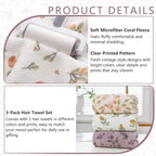 3 PCS Hair Towel Wrap Cute Pastel Floral Print Microfiber Fleece Hair Drying - Image 5