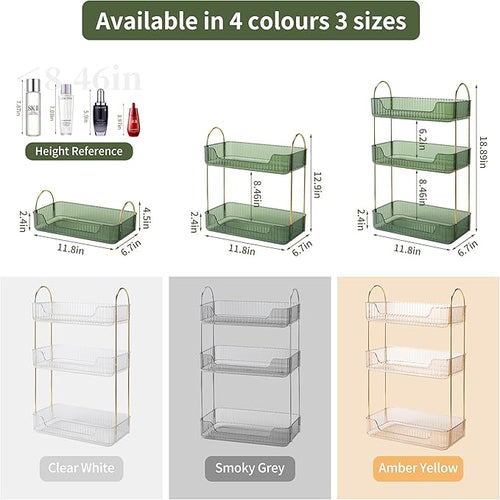 Akinbas 3 Tier Bathroom Organizer Countertop Makeup Perfume Tray Skincare - Image 2
