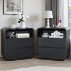 Black Curved Nightstand Set of 2 - Image 9