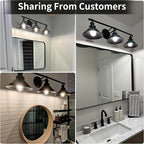 32" Upgrade Black Bathroom Light Fixture, 3-Light Vanity Lights - Image 3
