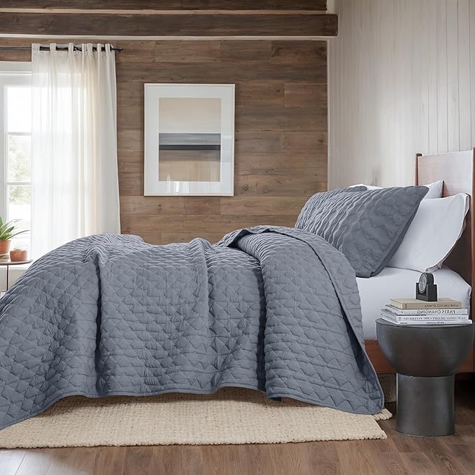 WDCOZY Blue Quilt King Size Bedding Sets - Image 5