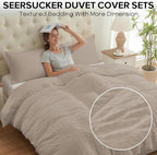 Cozyide Linen Duvet Cover Queen Size, 3 Pieces Bedding Duvet Covers, Soft - Image 2
