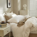 JELLYMONI White Duvet Cover Queen Size, Soft Breathable Seersucker Duvet Cover - Image 7