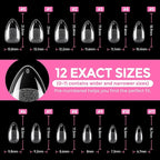UNA GELLA Short Almond Fake Nails 216pcs Pre-shape Gel Acrylic Nail Tips - Image 8