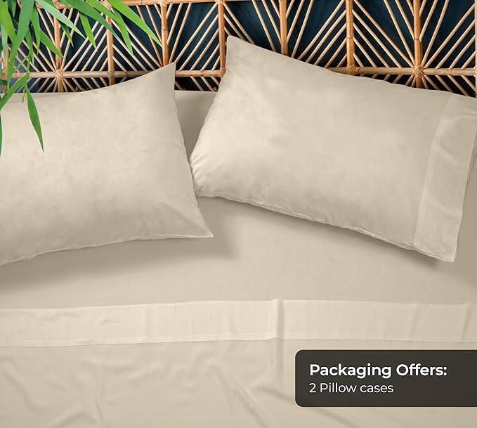 Royale Linens Cooling Pillow Cases Queen Size Set of 2-100% Rayon Derived from - Image 5