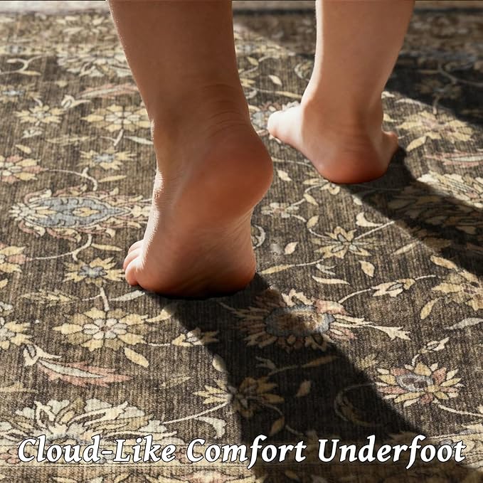 Washable 3x5 Entryway Rug, Boho Non-Slip Vintage Distress Small Rugs - Image 4