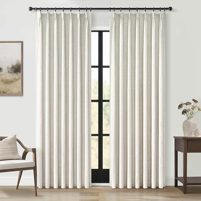 Topfinel 86 Inch Long Black Out Custom Drapery Panels, Double Pinch Pleated by Topfinel