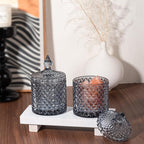 2 Pack Qtip Holder Thick Glass Apothecary Jars - Image 5
