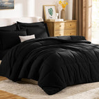CozyLux Oversized King Comforter Sets Black, 7 Pieces Bed in a Bag, 120x98 Box - Image 9