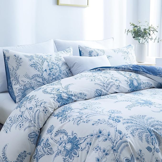 BOLINLIVING Floral Duvet Cover King Size 3 Pieces, Flower Duvet Cover - Image 5