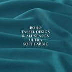 Andency Turquoise Comforter Twin Size, 2 Pieces Boho Teal Tassel Lightweight - Image 9