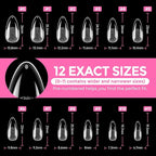 UNA GELLA Almond Nail Tips 216pcs Medium Almond Press on Nails Pre-shape Gel - Image 8