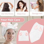 fhgnysm 2 Packs Microfiber Hair Towel, Hair Turbans - Image 6