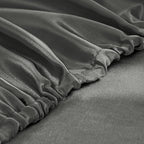 Homiest Dark Grey Satin Fitted Sheet Full Size, Deep Pocket, Luxury & Ultra - Image 4