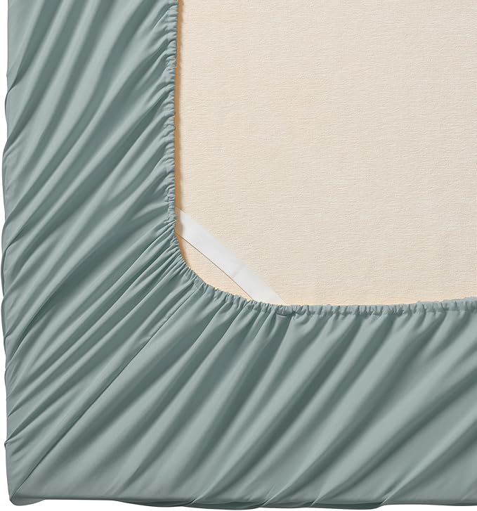 Queen Fitted Sheet Only with Full Elastic & Built in Corner Sheet Straps to - Image 2