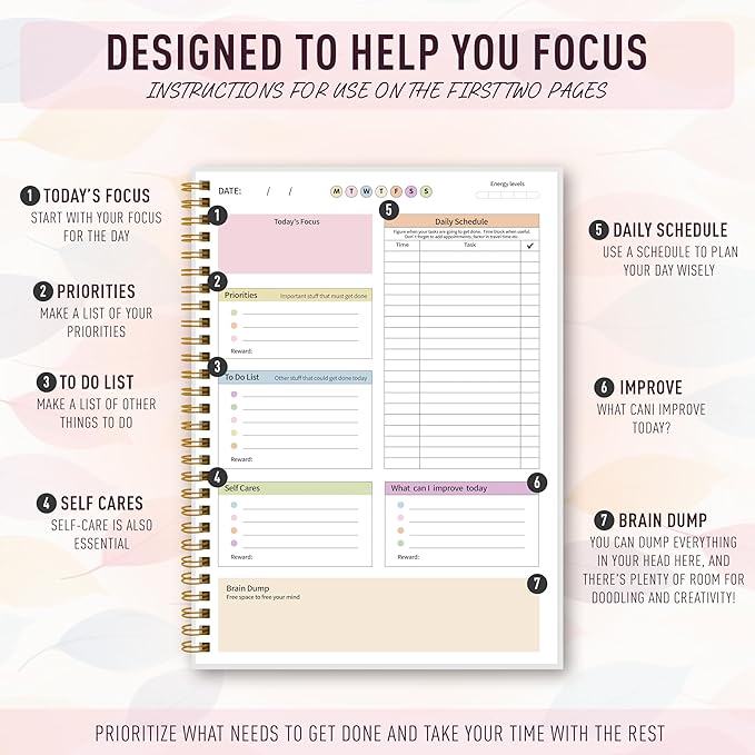 ADHD Planner for Women，Daily Productivity Planner - Image 4