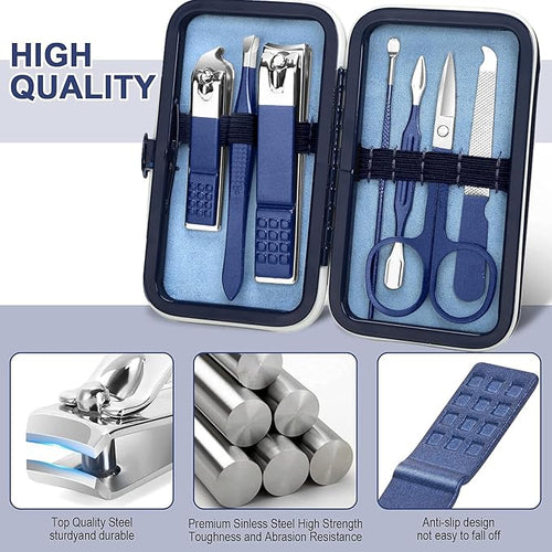 Aceoce Travel Manicure Set Mens Grooming Kit Stainless Steel Nail Clippers Nail - Image 2