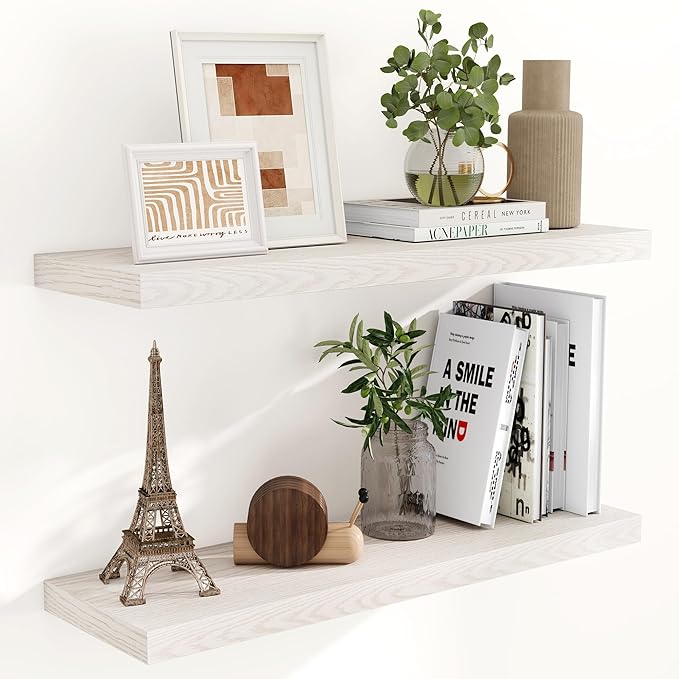 Fun Memories Floating Shelves for Wall, 36 x 9.3 Large Floating Shelf Wall by FunMemories