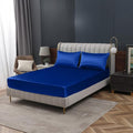 Homiest Royal Blue Satin Fitted Sheet King Size, Deep Pocket, Luxury & Ultra by Homiest
