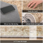 Washable 4x6 Rugs for Living Room, Boho Non-Slip Vintage Distress Small Rugs - Image 5