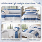 GOONE XL Queen Quilt Set 90"x96", Lightweight Spring & Summer Quilt Set - Image 5